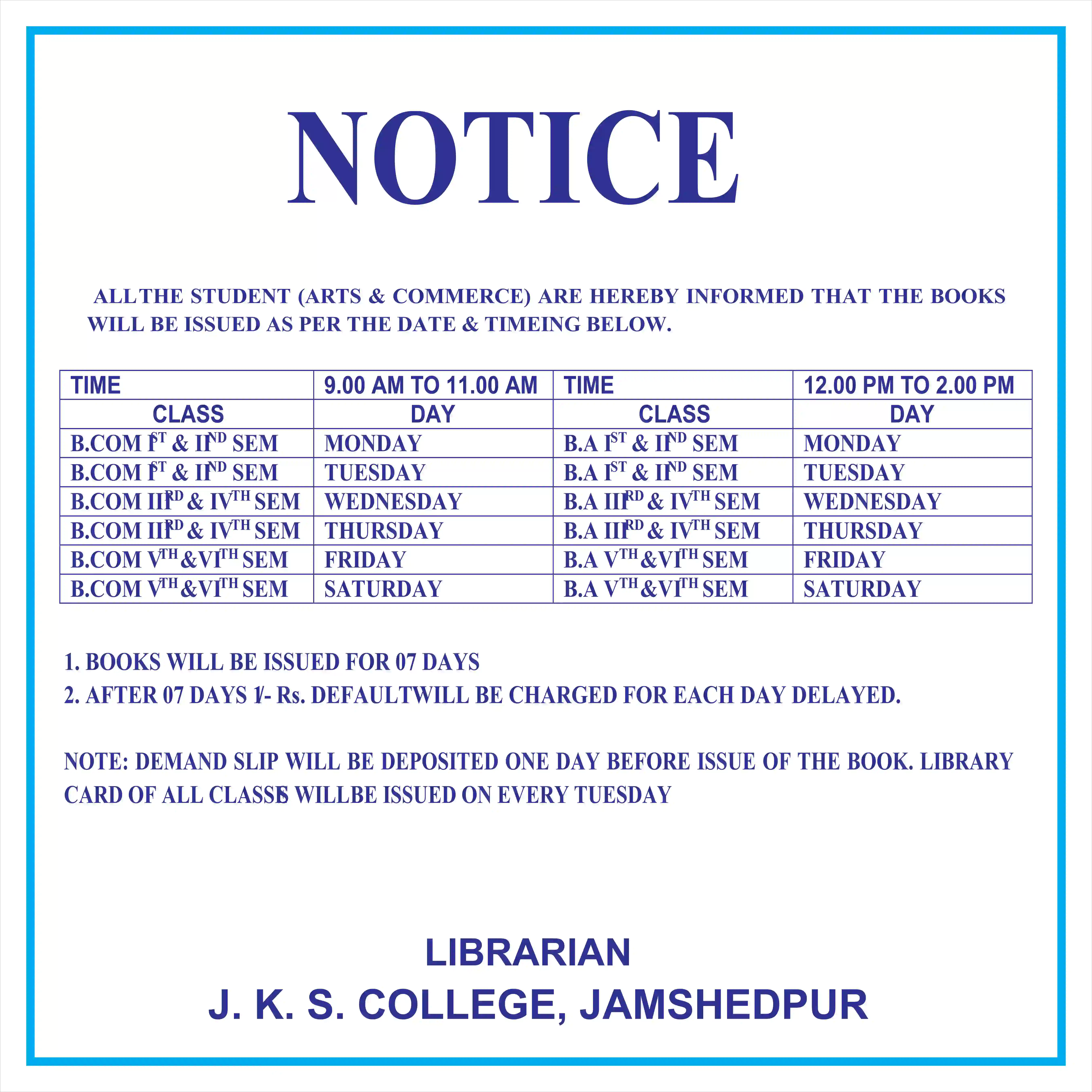 Library Notice